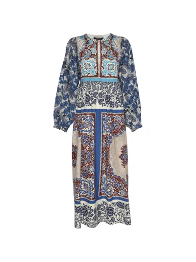 Pre-owned Weekend Max Mara Ghiotto Printed Maxi Dress In Blue