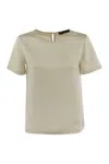Weekend Max Mara Gilbert Satin And Jersey T Shirt In Neutral