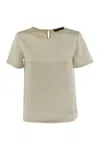 Weekend Max Mara Gilbert Satin And Jersey T Shirt In Neutral