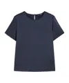 Weekend Max Mara Blue Jersey Satin T-shirt In Blue