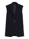 Weekend Max Mara 'donna' Sleeveless Vest With Pockets In Dark Blue
