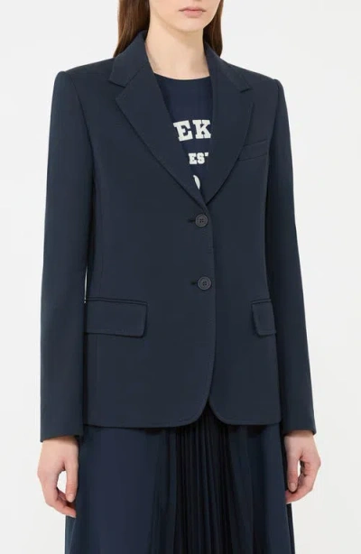Weekend Max Mara Ginnasta Cotton Blend Blazer In Blue