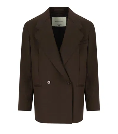 WEEKEND MAX MARA WEEKEND MAX MARA GINSENG BROWN SINGLE-BREASTED BLAZER