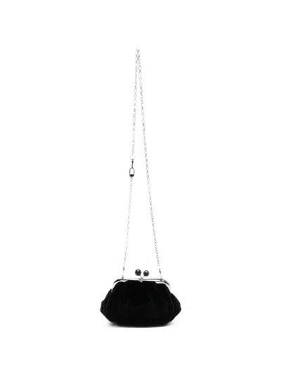 Weekend Max Mara Giochi Velvet Clutch Bag In Black