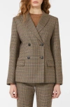 Weekend Max Mara Giove Plaid Double Breasted Blazer In Brown