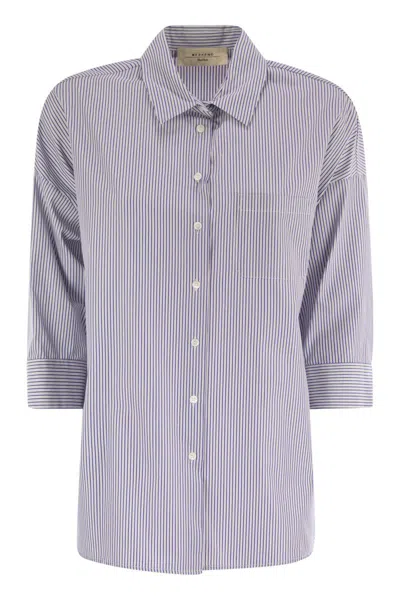 Weekend Max Mara Giralda - Soft Poplin Shirt In Gray