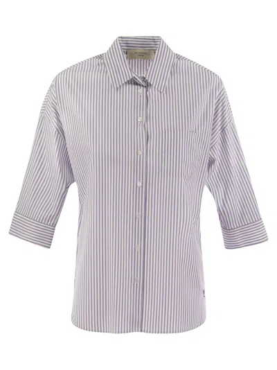 Weekend Max Mara Giralda Striped Poplin Shirt In Multicolor