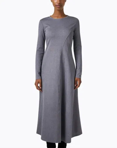 Weekend Max Mara Girante Asymmetric Princess Seam Jersey Dress In Medium Grey
