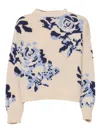 Weekend Max Mara Oversized Floral Sweater In Blue