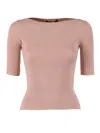 Weekend Max Mara Waser Ribbed T-shirt In Pink