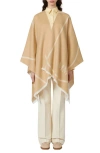 Weekend Max Mara Giudea Fray Wool Wrap In Neutral