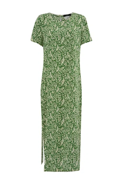 Weekend Max Mara Giudy Long Dress In Printed Silk In Dis.