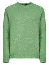 Weekend Max Mara Raglan-sleeve Ribbed Sweater In Green
