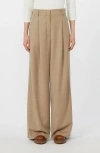 Weekend Max Mara Globale Stretch Wool Wide Leg Pants In Brown