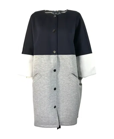 Weekend Max Mara Gnomi Logo Long Coat In Gray