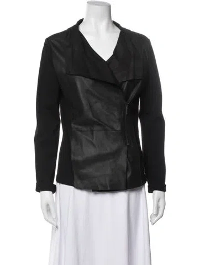 Pre-owned Weekend Max Mara Goat Leather Jacket In Black