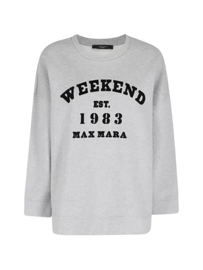 Weekend Max Mara Gommoso Cotton Sweatshirt In Gray