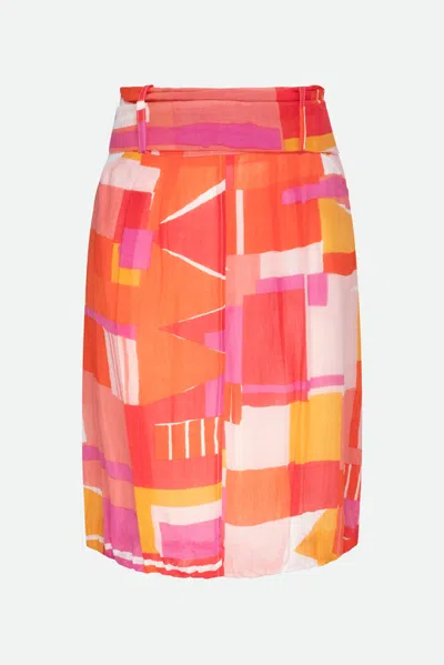 Weekend Max Mara Gonna Fantasia Multicolore In Arancione