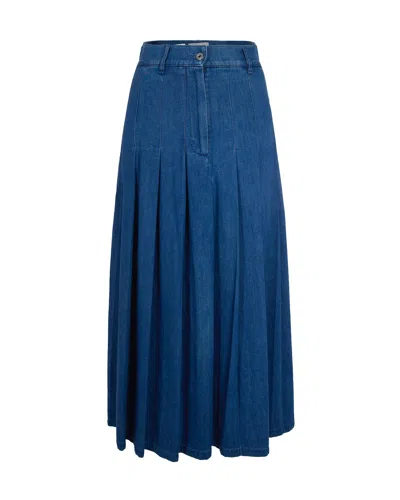 Weekend Max Mara Gonna Punzia In Denim Di Cotone In Blue
