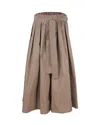 Weekend Max Mara Max Mara Weekend Taffeta Midi Skirt In Brown