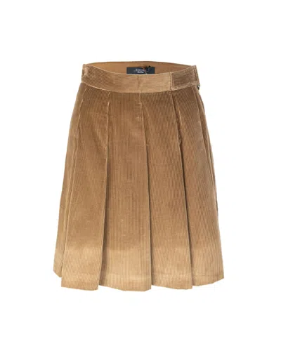 Weekend Max Mara Pleated Mini Skirt In Brown