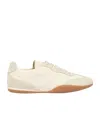 Weekend Max Mara Grain Leather Flat Sneakers In White