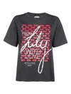 Weekend Max Mara Graphic-print Cotton T-shirt In Black