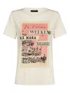 Weekend Max Mara Graphic-print Cotton T-shirt In Neutral