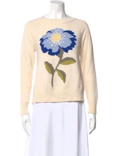 Pre-owned Weekend Max Mara Graphic Print Crew Neck Sweater In Neutral