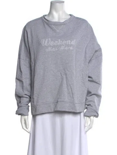 Pre-owned Weekend Max Mara Graphic Print Crew Neck Sweatshirt In Grey