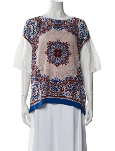 Pre-owned Weekend Max Mara Graphic Print Crew Neck Top In Multi