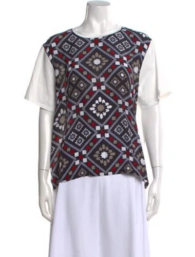 Pre-owned Weekend Max Mara Graphic Print Crew Neck Top In Multicolor
