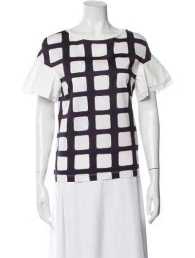 Pre-owned Weekend Max Mara Graphic Print Crew Neck Top In Purple