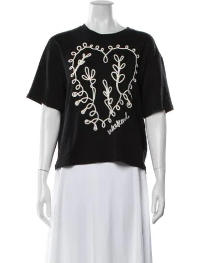 Pre-owned Weekend Max Mara Graphic Print Crew Neck T-shirt In Black