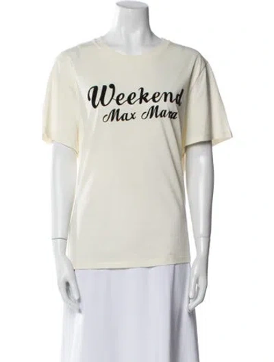 Pre-owned Weekend Max Mara Graphic Print Crew Neck T-shirt In Neutral
