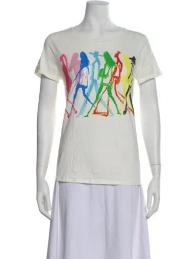 Pre-owned Weekend Max Mara Graphic Print Crew Neck T-shirt In Neutral
