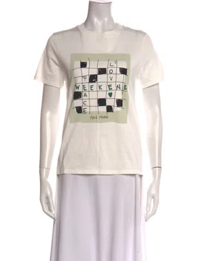 Pre-owned Weekend Max Mara Graphic Print Crew Neck T-shirt In Neutral