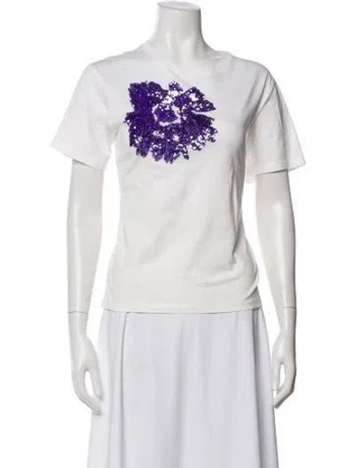 Pre-owned Weekend Max Mara Graphic Print Crew Neck T-shirt In White