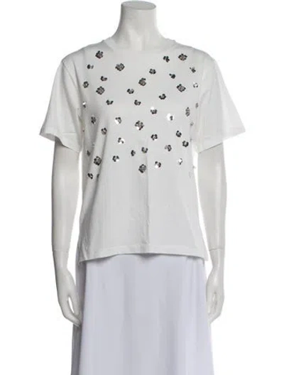 Pre-owned Weekend Max Mara Graphic Print Crew Neck T-shirt In White