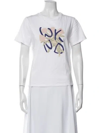 Pre-owned Weekend Max Mara Graphic Print Crew Neck T-shirt In White