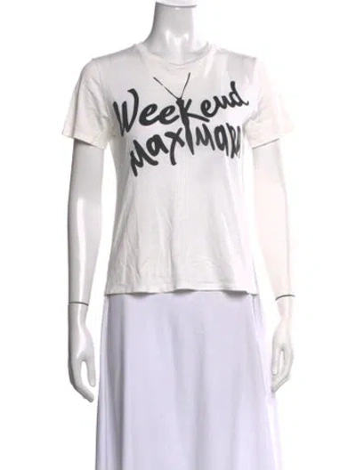 Pre-owned Weekend Max Mara Graphic Print Crew Neck T-shirt In White
