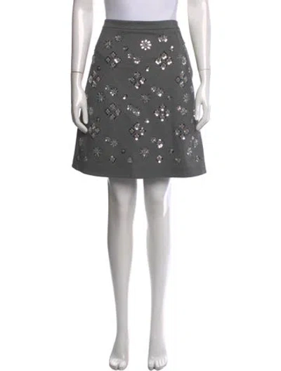 Pre-owned Weekend Max Mara Graphic Print Mini Skirt W/ Tags In Gray