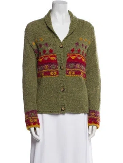 Pre-owned Weekend Max Mara Graphic Print Sweater In Green