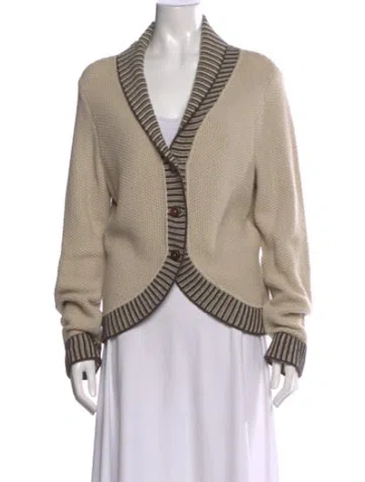 Pre-owned Weekend Max Mara Graphic Print V-neck Sweater In Neutral