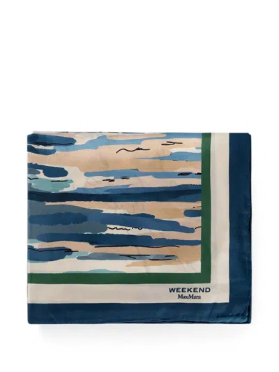 Weekend Max Mara Graphic-print Scarf In Blue