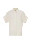 Weekend Max Mara Weekend Maxmara Wkdtuono Cotton Shirt With Printed Silk Back Panel In White