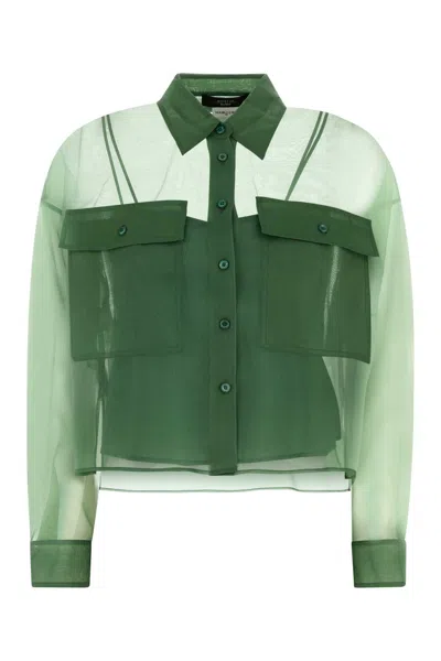 Weekend Max Mara Grass Green Organdy Colomba Shirt