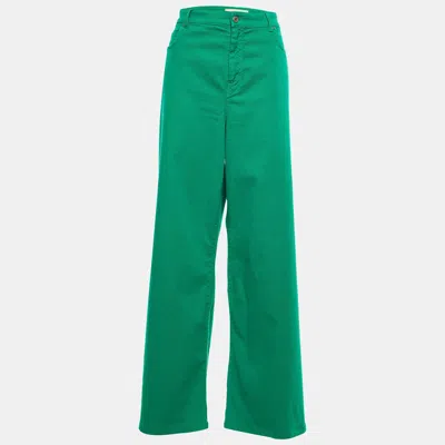 Weekend Max Mara Green Denim Wide-leg Jeans Xs Waist 34''