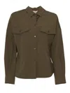 Weekend Max Mara Green Skipper Shirt In Brown