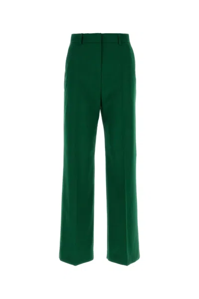 WEEKEND MAX MARA GREEN WOOL VISIVO WIDE-LEG PANT